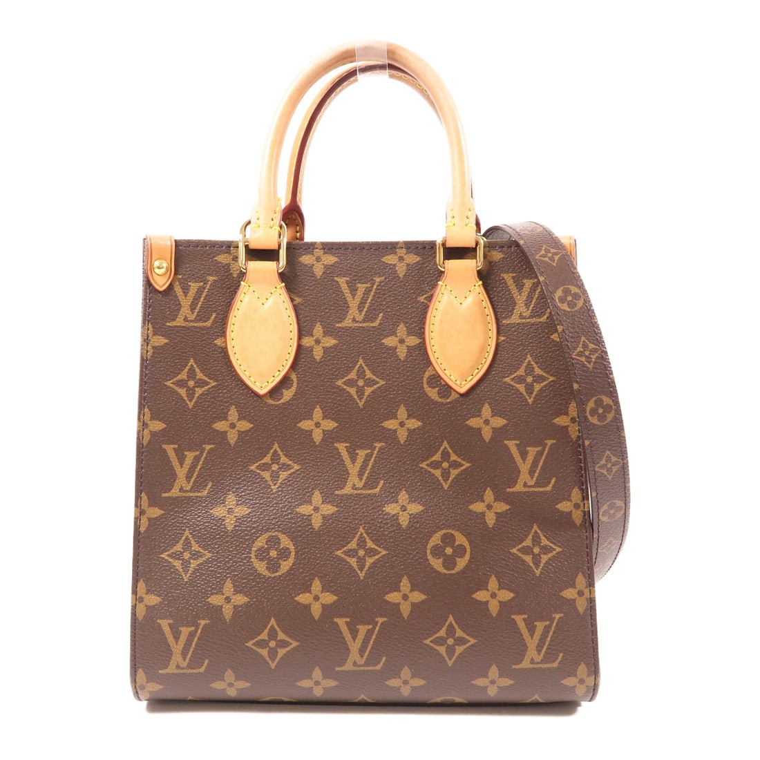 Louis Vuitton Sac Plat BB 2 Way Handbag Monogram Brown PVC Canvas: Louis Vuitton Sac Plat BB 2 Way Handbag Monogram Brown PVC Canvas Elevate your style with this chic Louis Vuitton Sac Plat BB 2 Way Shoulder Handbag. Crafted from durable PVC coated canvas, this handb