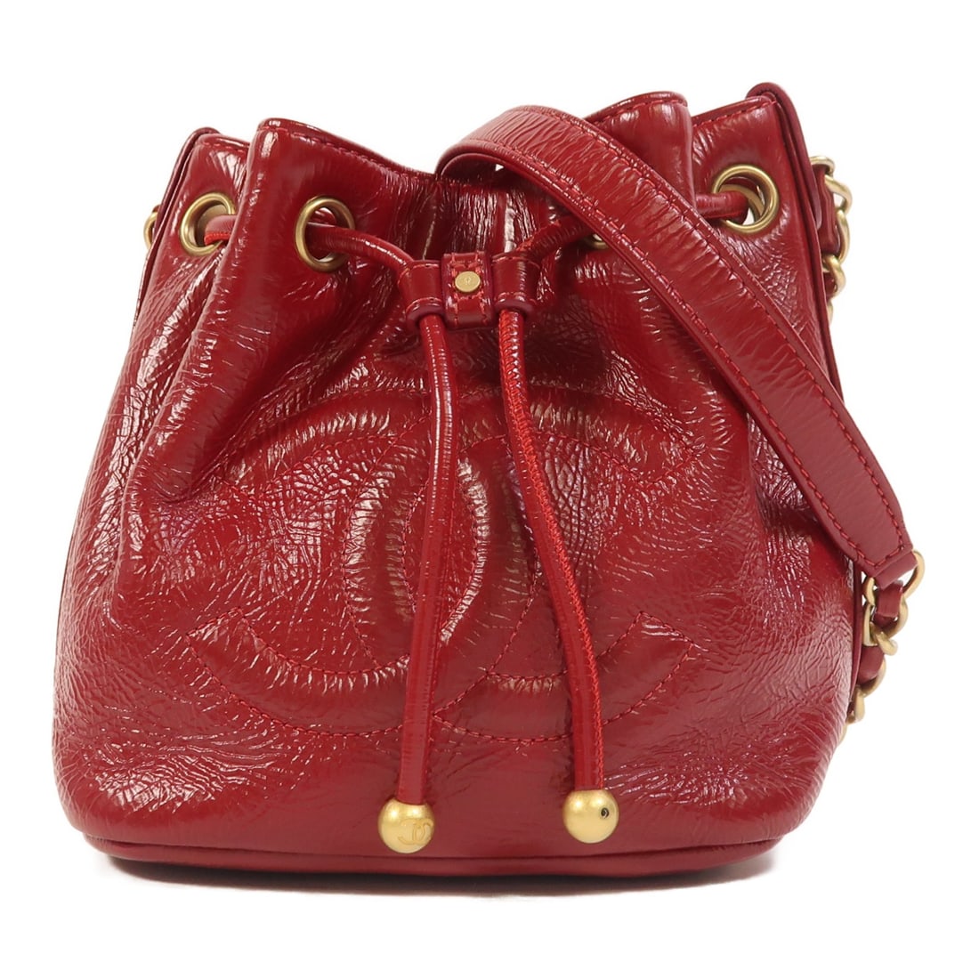 Red Calfskin CHANEL Shoulder Bag with CC Logo and Gold Chain Hardware (1 of 16)