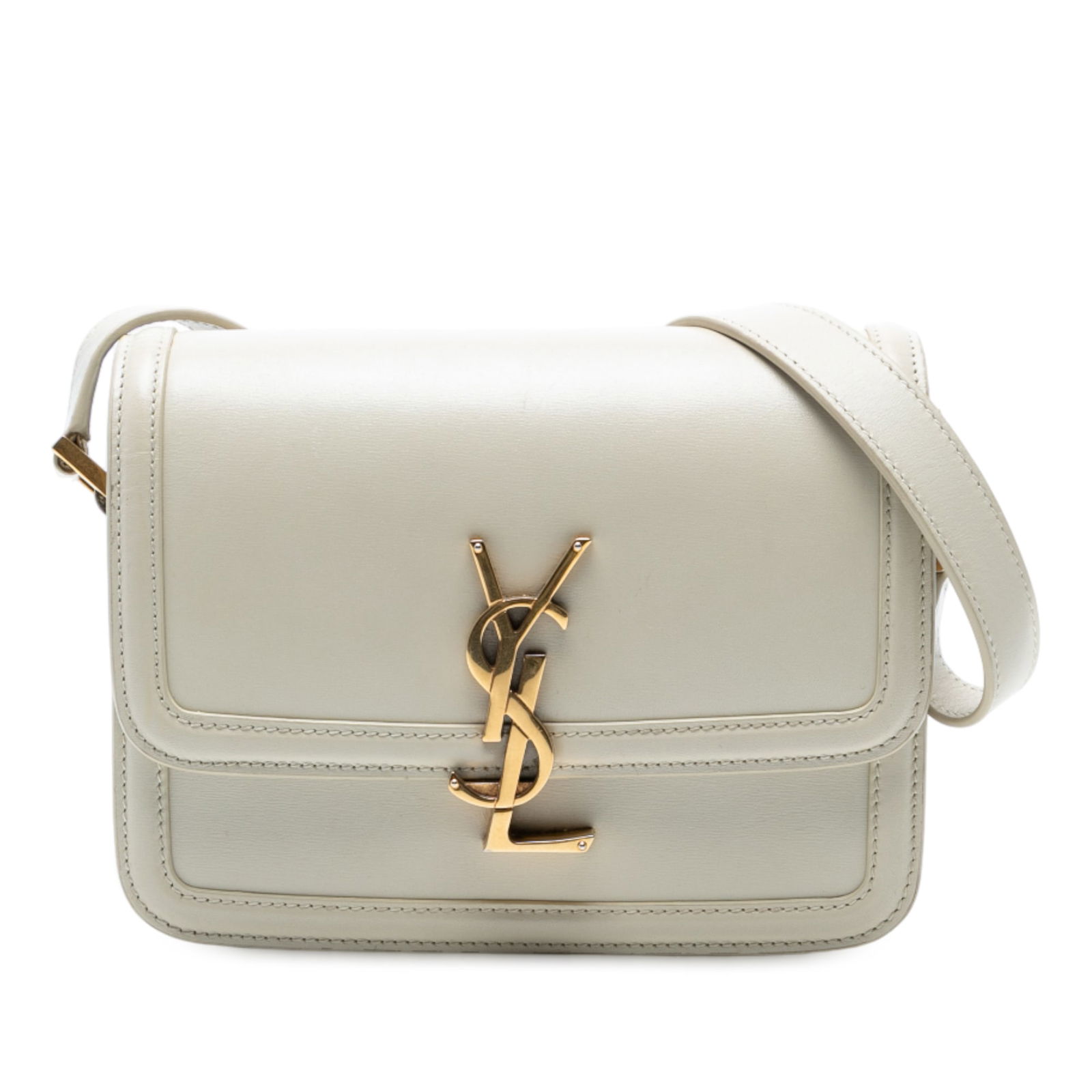 Saint Laurent Small Calfskin Solferino Satchel White Leather Italy: Saint Laurent Small Calfskin Solferino Satchel White Leather Italy The Saint Laurent Small Calfskin Solferino Satchel is a stylish accessory crafted from high-quality leather. This elegant bag feature