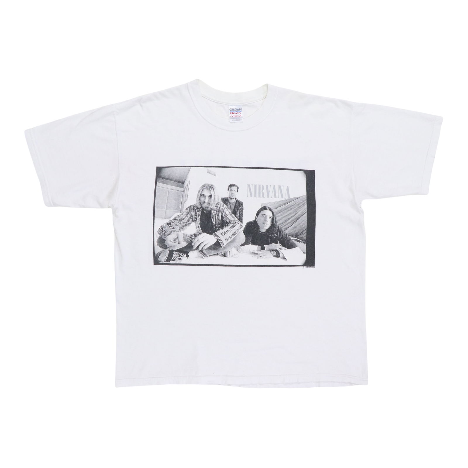 Original 1996 Nirvana Vintage Cotton Shirt White Graphics: Original 1996 Nirvana Vintage Cotton Shirt White Graphics This original vintage 1996 Nirvana shirt is a rare find for collectors and fans alike. Made from 100% cotton, this shirt features unique front