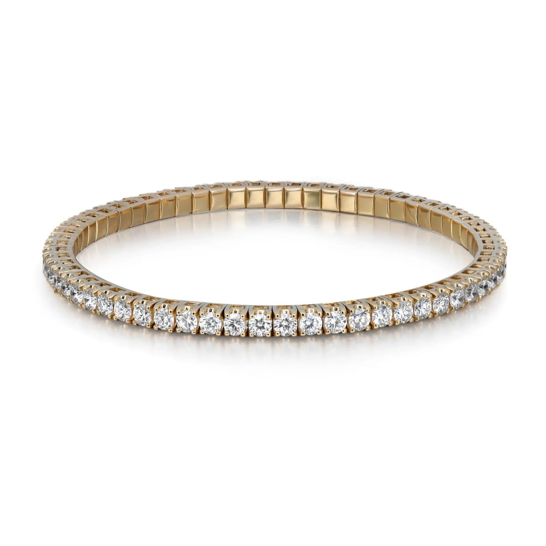 Rachel Koen 14K Yellow Gold Lab Grown Diamond Tennis Bracelet 5.05 Cttw (1 of 4)