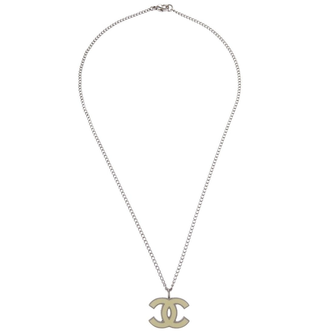 CC Pendant Silver Tone Necklace by Chanel (1 of 2)