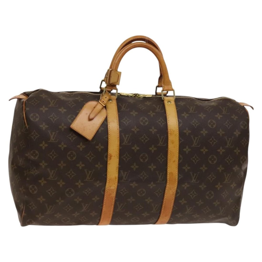 Keepall Travel Bag by Louis Vuitton in Multicolor Design: Keepall Travel Bag by Louis Vuitton in Multicolor Design This Louis Vuitton Keepall bag features a multicolor design, crafted for women. The exterior shows signs of use, including out-of-shape areas w