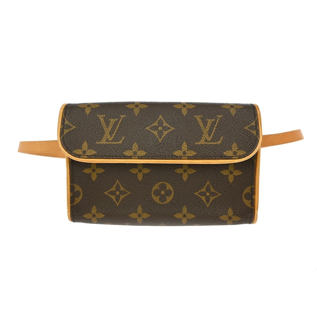 Pre-owned Florentine Brown Waist Pouch by Louis Vuitton: Pre-owned Florentine Brown Waist Pouch by Louis Vuitton This pre-owned Louis Vuitton Pochette Florentine waist bag features a brown exterior and is designed for female use. It is in used condition, wi