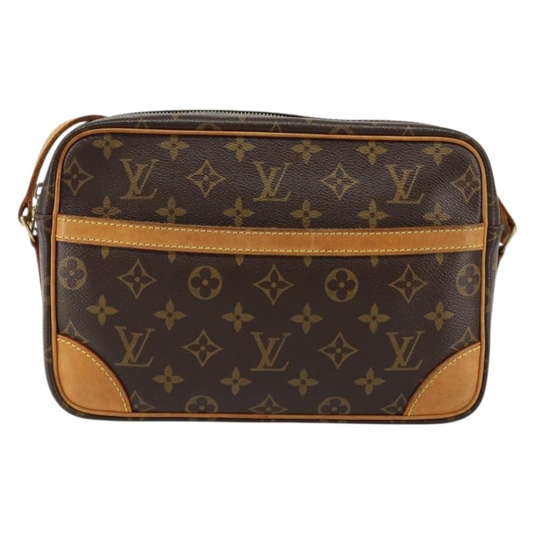 Trocadero Shoulder Bag in Brown by Louis Vuitton: Trocadero Shoulder Bag in Brown by Louis Vuitton This pre-owned Louis Vuitton Trocadero shoulder bag is crafted in brown material and is designed for women. It is in good condition with visible signs