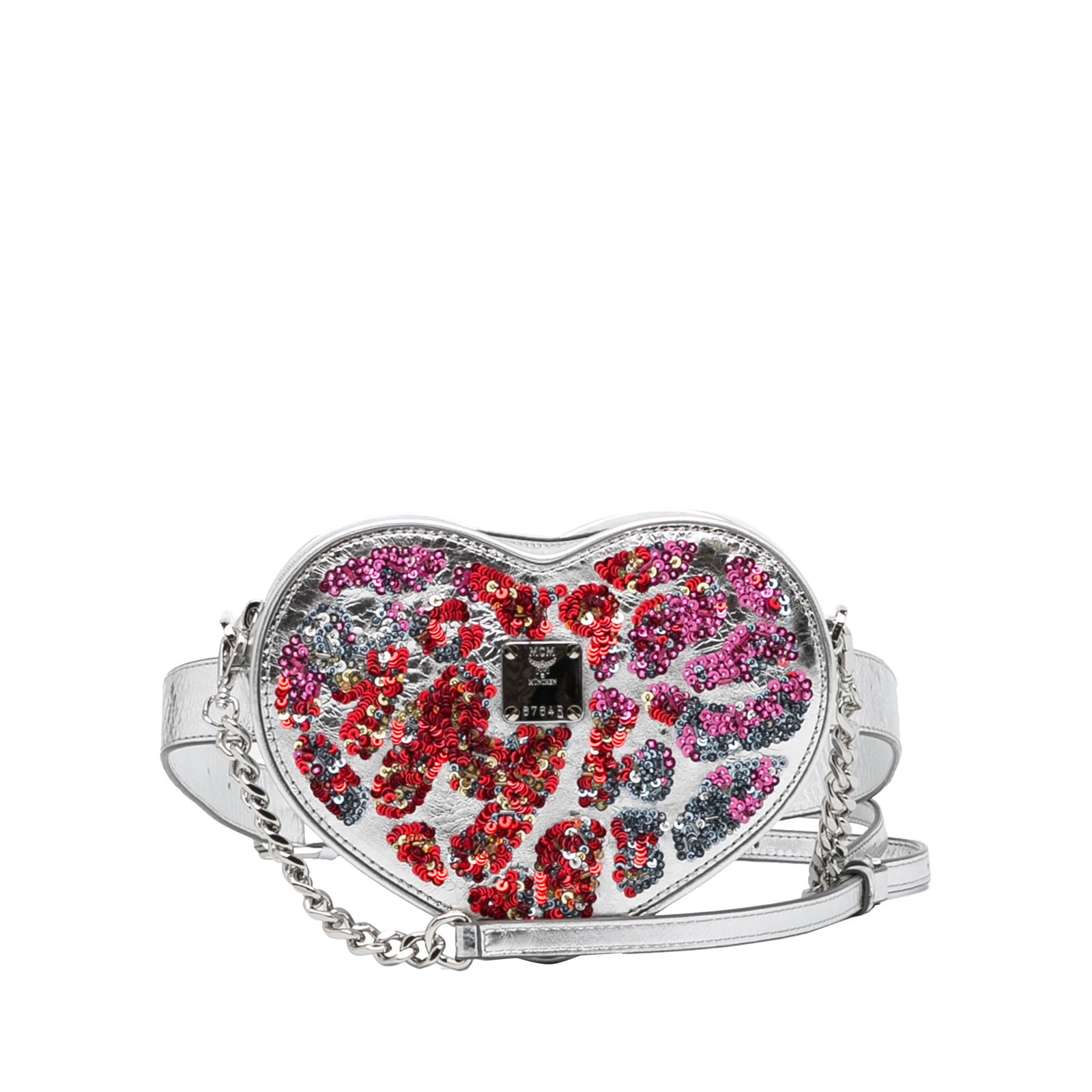 MCM Patricia Leopard Sparkle Satchel Metallic Leather Bag: MCM Patricia Leopard Sparkle Satchel Metallic Leather Bag The MCM Patricia Leopard Sparkle Satchel is a stylish accessory that showcases a metallic leather body adorned with sequin details. It feature