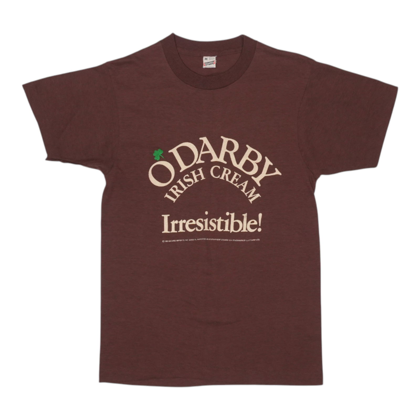 Vintage 1983 O'Darby Irish Cream Shirt Brown Medium: Vintage 1983 O'Darby Irish Cream Shirt Brown Medium Step back into the 1980s with this original vintage 1983 O'Darby Irish Cream Shirt. This true vintage piece is not a modern reproduction, ensuring a