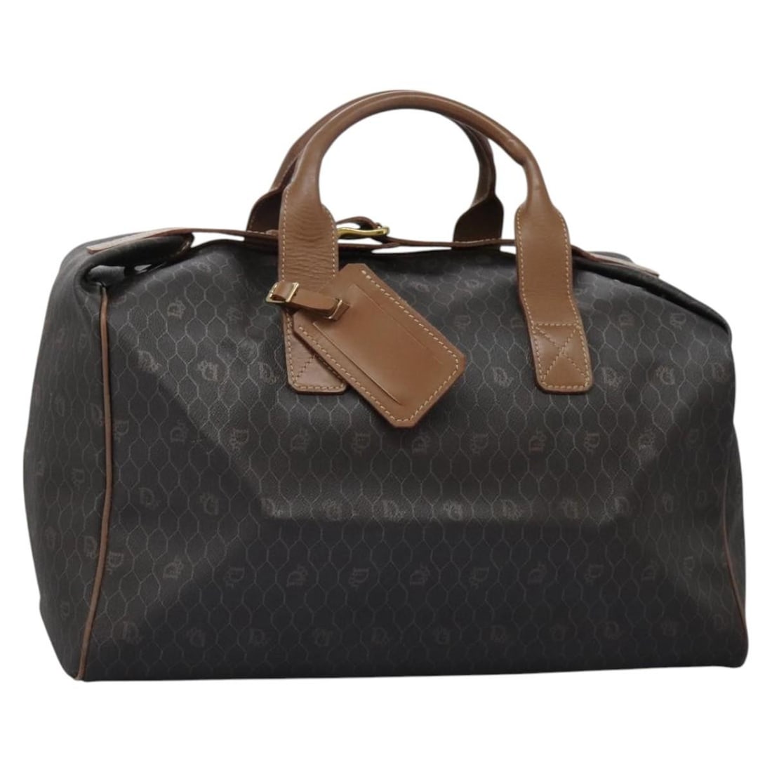 Vintage Honeycomb Boston Travel Bag in Black by Christian Dior: Vintage Honeycomb Boston Travel Bag in Black by Christian Dior This is a vintage Christian Dior Honeycomb Boston travel bag in black. The bag features a structured design with a spacious interior, sui