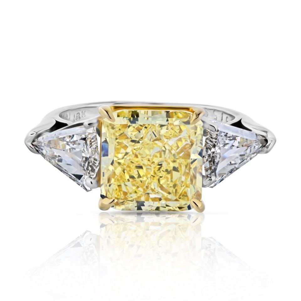 5.01 Carat GIA Certified Fancy Intense Yellow Diamond Engagement Ring (1 of 4)