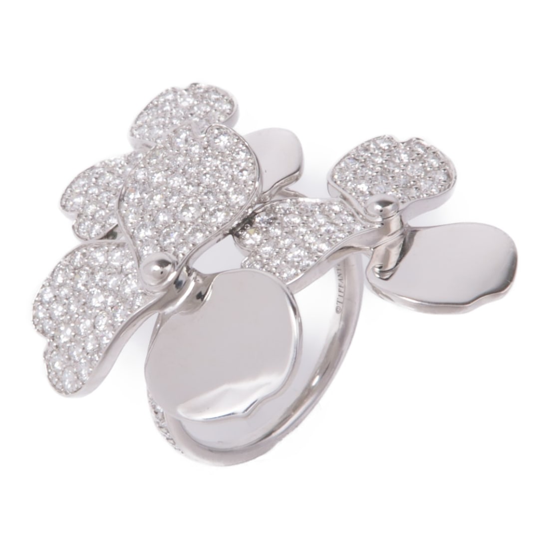 Tiffany & Co. Paper Flowers Diamond Ring in Pt950 Platinum Size 6: Tiffany & Co. Paper Flowers Diamond Ring in Pt950 Platinum Size 6 This exquisite Tiffany & Co. paper flowers diamond ring is crafted from high-quality Pt950 platinum, ensuring both durability and eleg