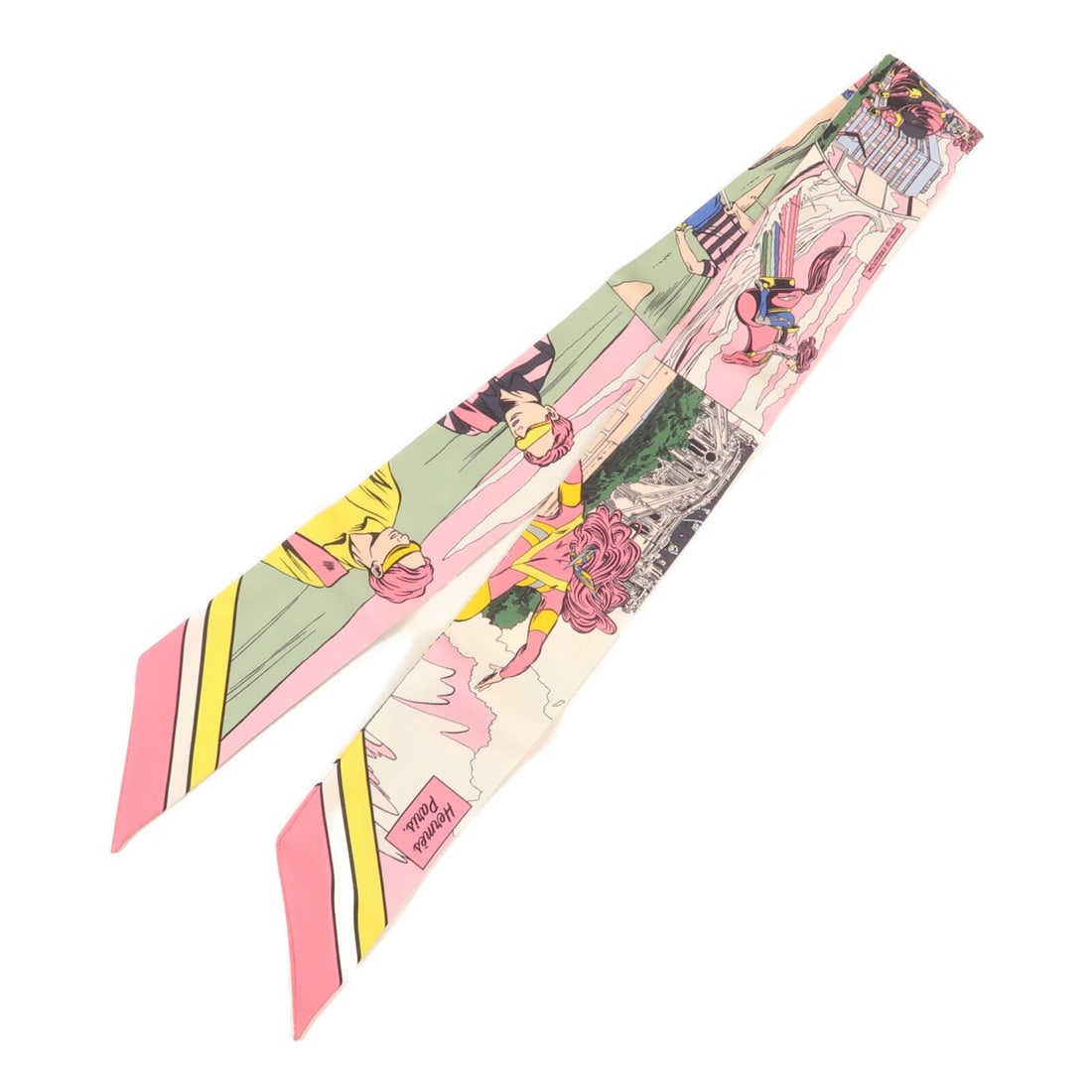 HERMES Silk Twilly Scarf Pink Green Made in France: HERMES Silk Twilly Scarf Pink Green Made in France This exquisite HERMES Twilly Scarf is crafted from luxurious silk, showcasing a beautiful pink and green color palette. Perfect for adding a touch of