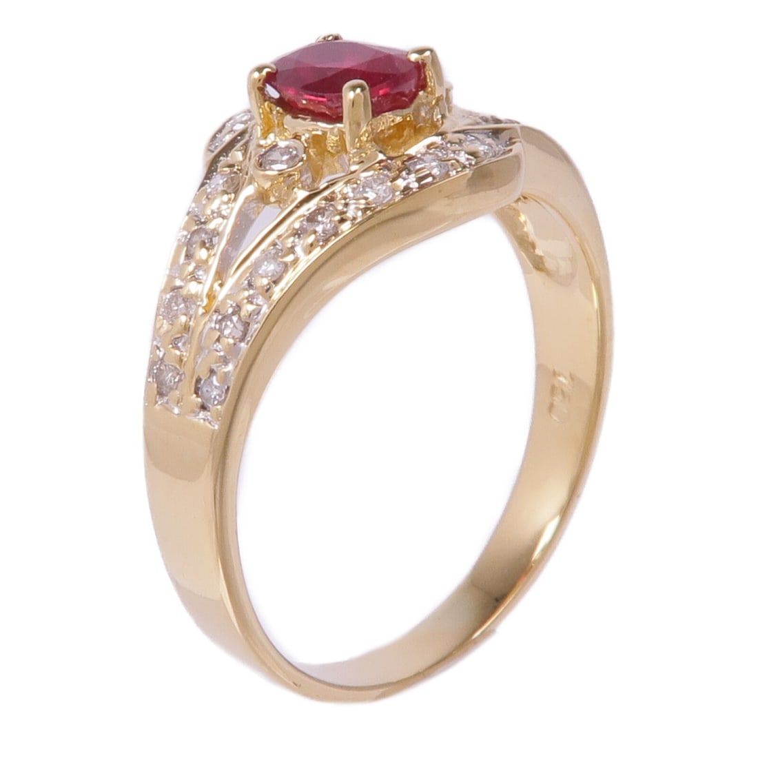 Ruby Diamond Ring in 18K Yellow Gold by JEWELRY Size 6 (1 of 8)