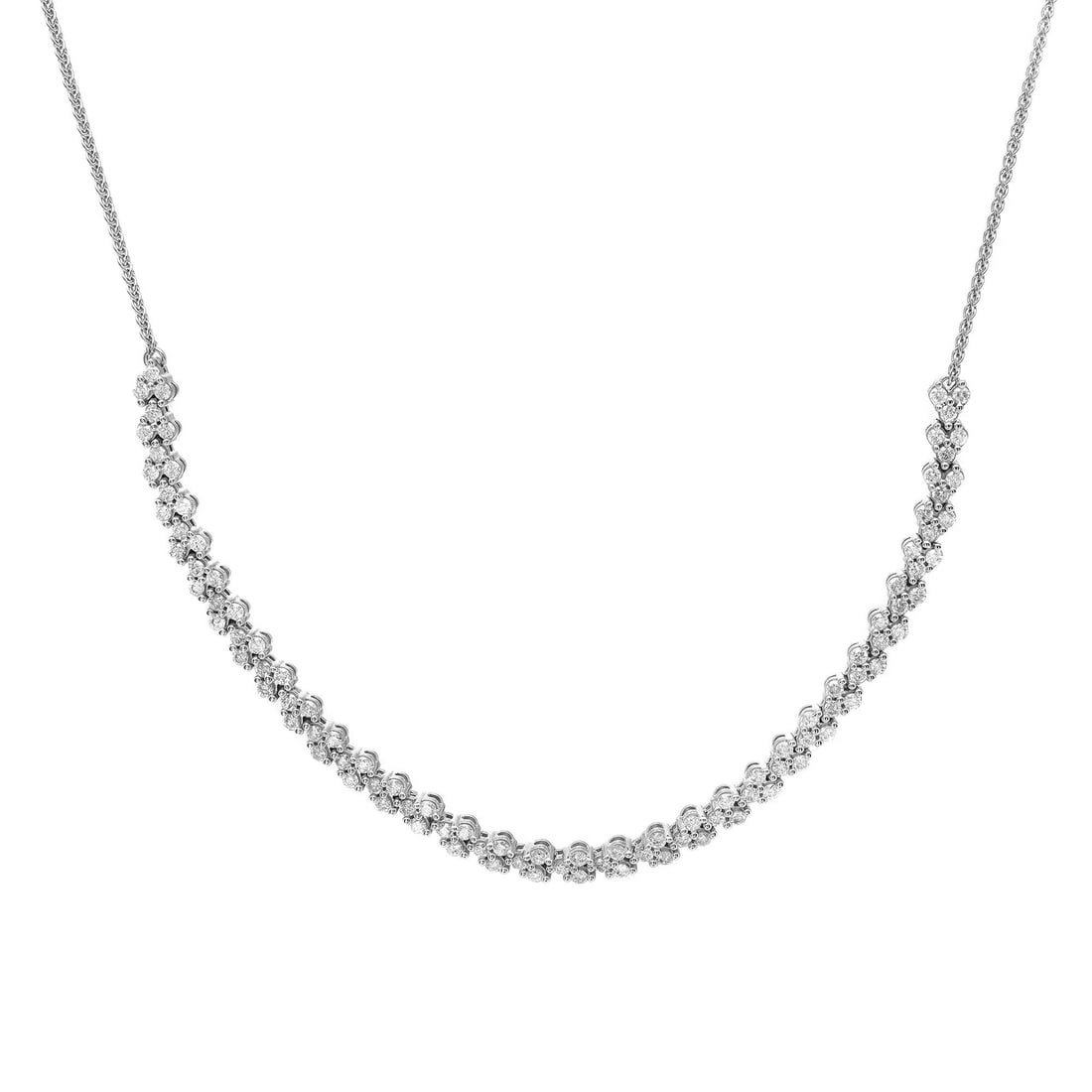 Rachel Koen 14K White Gold 2.00CTW Round Diamond Necklace Statement Style (1 of 6)