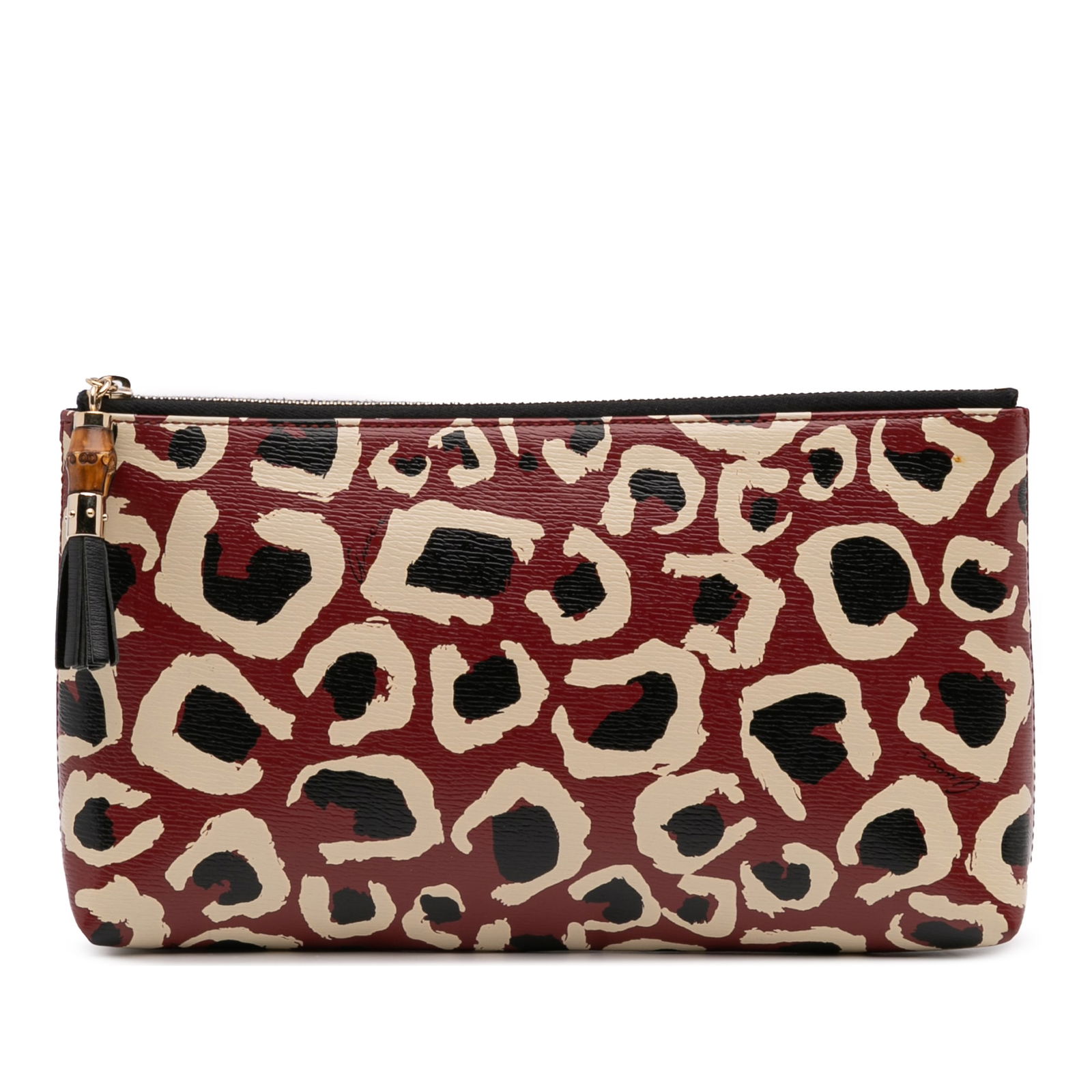 Gucci Leopard Print Leather Clutch with Bamboo Closure (1 of 11)