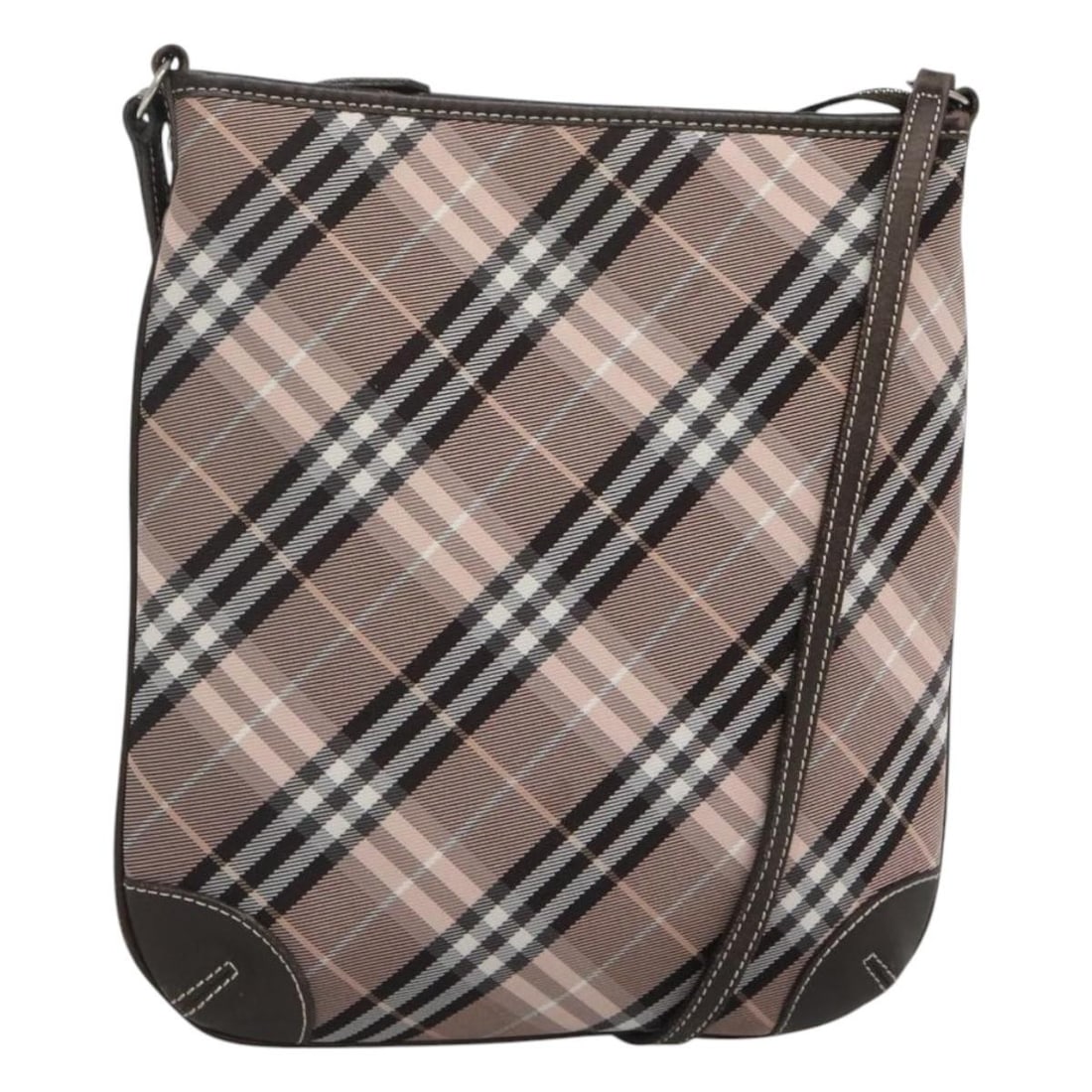 Burberry Nova Check Pink Blue Label Women's Shoulder Bag: Burberry Nova Check Pink Blue Label Women's Shoulder Bag This Burberry Nova Check Blue Label shoulder bag features the iconic pink plaid design. The bag shows signs of gentle use, including some rubbi
