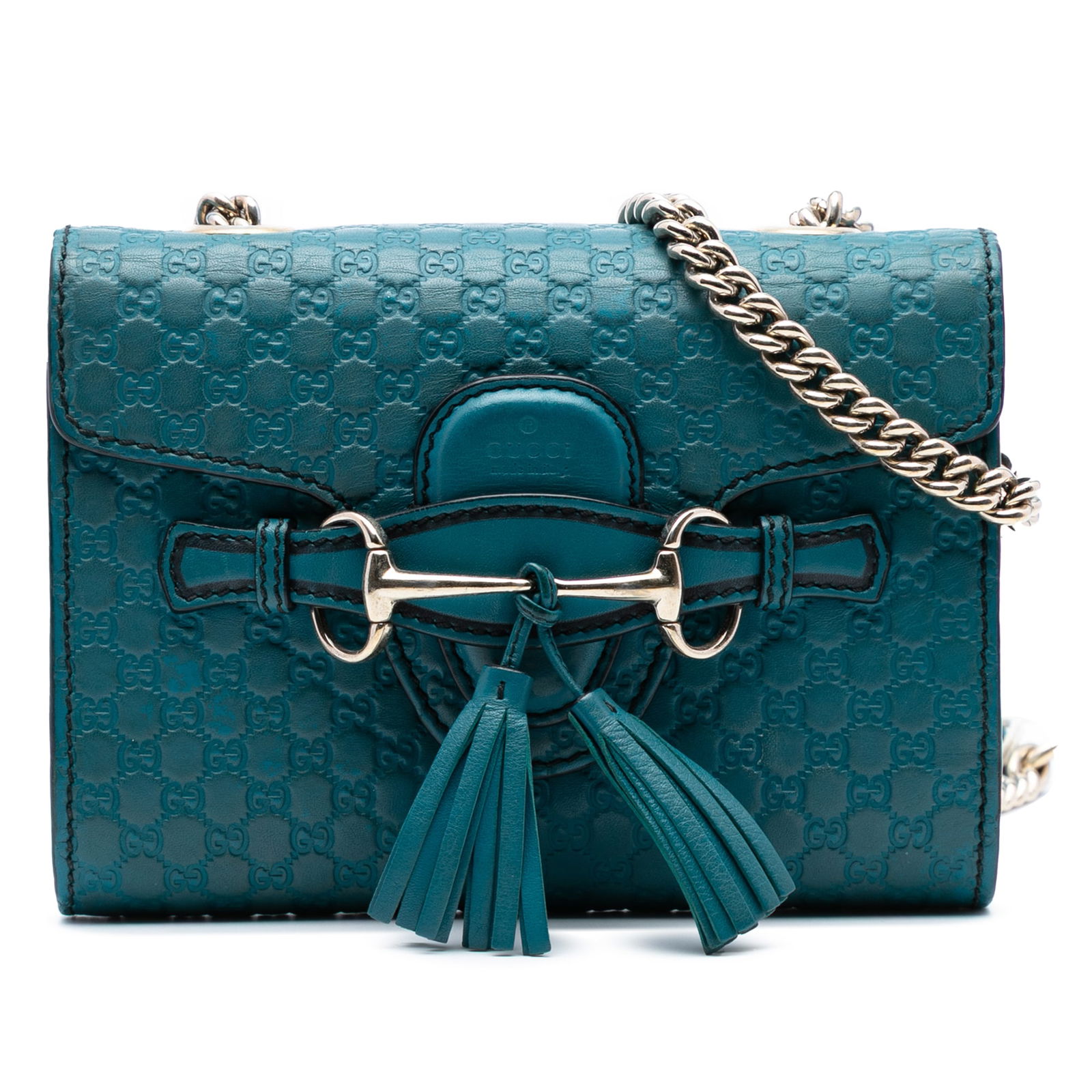 Gucci Mini Microguccissima Emily Crossbody Blue Leather Bag (1 of 9)
