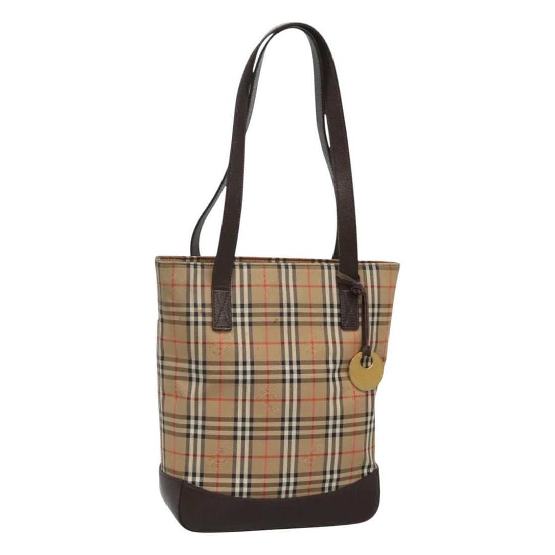 Beige Tote Bag with Nova Check Pattern by Burberry: Beige Tote Bag with Nova Check Pattern by Burberry This Burberry tote features the iconic Nova Check pattern in beige, crafted for a stylish and versatile look. The bag is designed for female use and