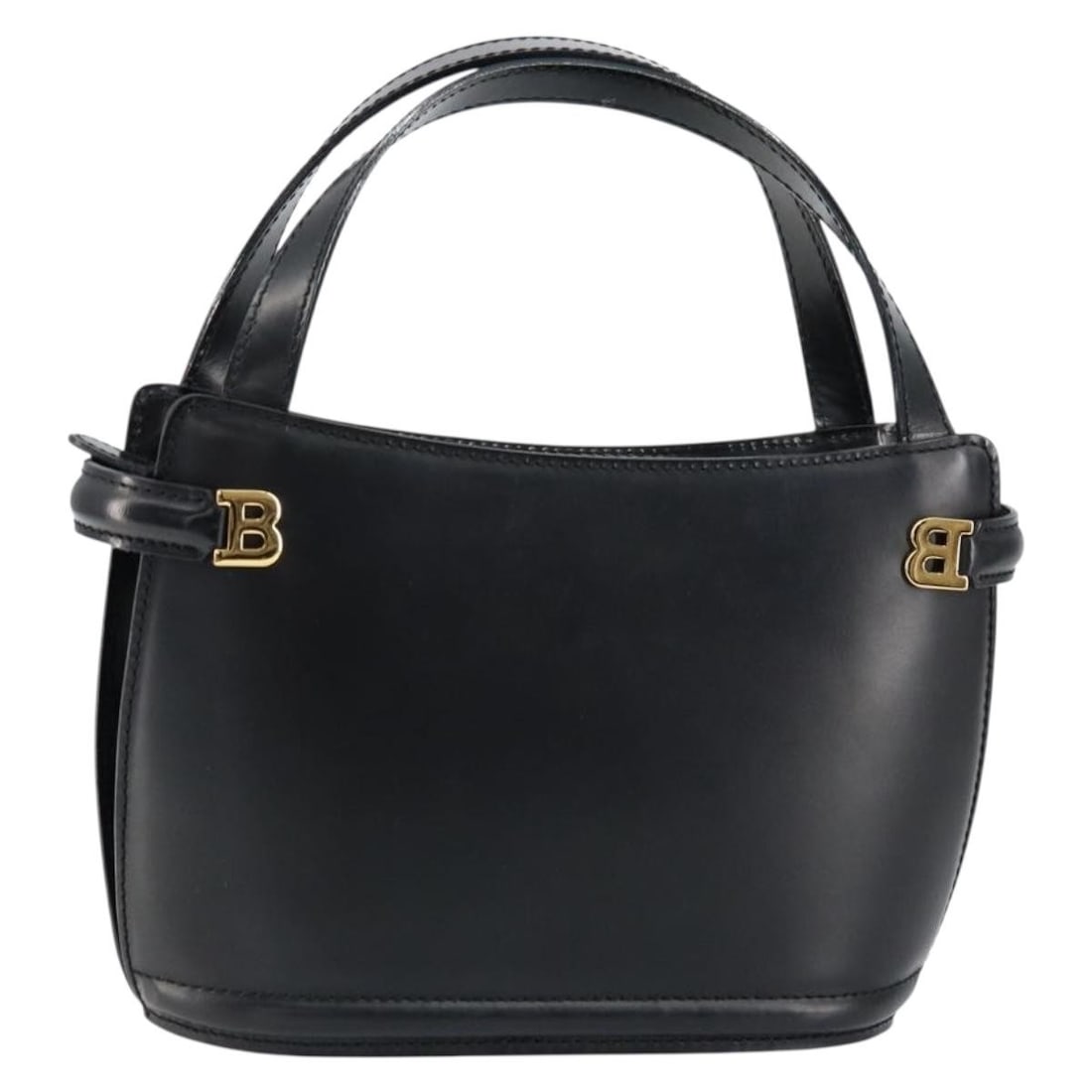 BALLY Black Gold Leather Hand Bag Made in Italy: BALLY Black Gold Leather Hand Bag Made in Italy Elevate your style with this authentic BALLY hand bag, meticulously crafted in Italy from premium leather. This chic black and gold bag features a struc