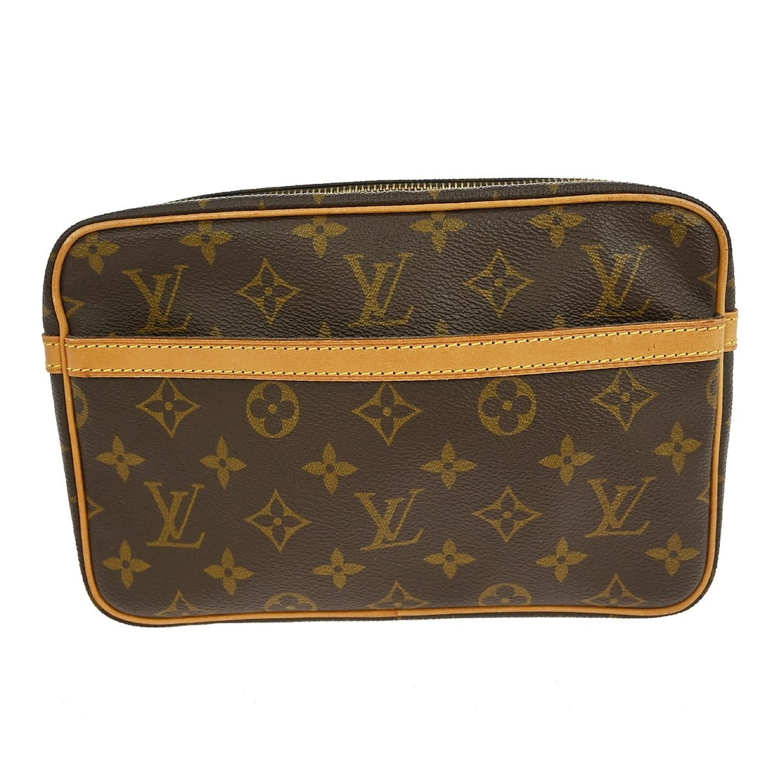 Louis Vuitton Compiegne 23 Monogram Clutch Bag M51847: Louis Vuitton Compiegne 23 Monogram Clutch Bag M51847 This Louis Vuitton Compiegne 23 Clutch Bag is a stylish accessory crafted from signature Monogram canvas leather. Designed with a zip closure, it