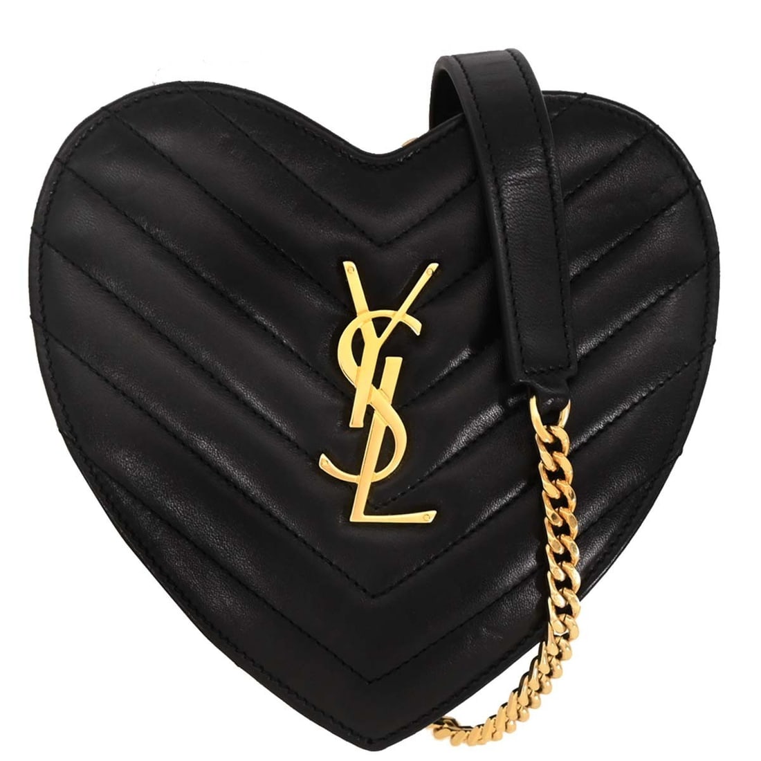 Saint Laurent Black Leather Love Heart Shoulder Bag PLB446782: Saint Laurent Black Leather Love Heart Shoulder Bag PLB446782 Introducing the Saint Laurent Black Leather Love Heart Shoulder Bag, a stylish accessory perfect for casual occasions. This small shoulder