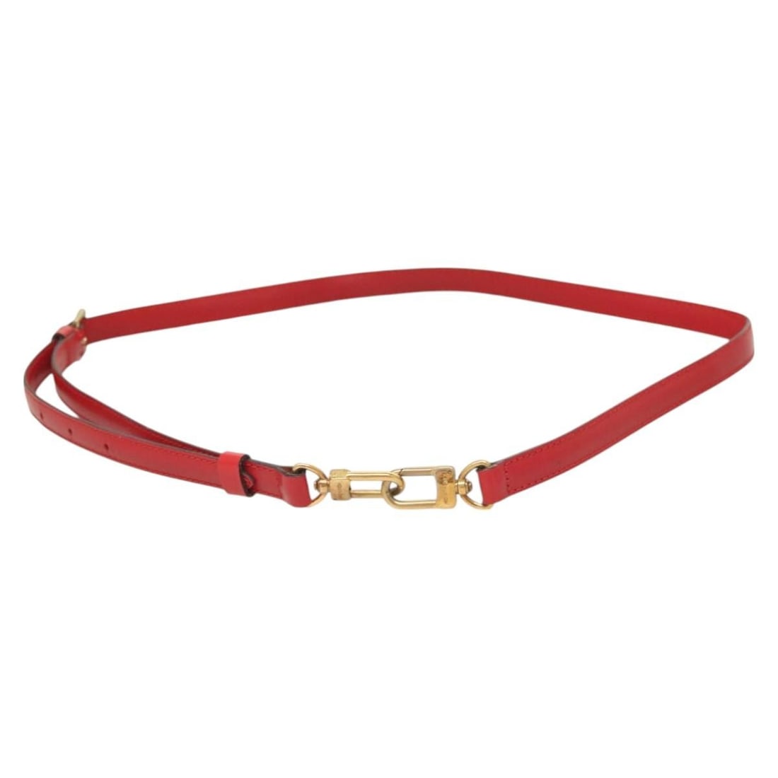 Red Adjustable Shoulder Strap by Louis Vuitton: Red Adjustable Shoulder Strap by Louis Vuitton This Louis Vuitton adjustable shoulder strap features a vibrant red color and is designed for use with handbags or other compatible accessories. The stra