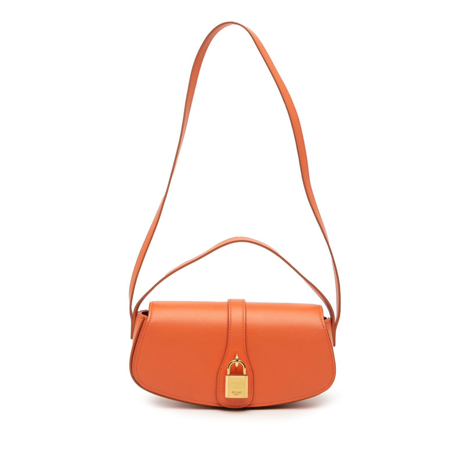 Celine Smooth Calfskin Tabou Clutch Orange Leather Bag (1 of 13)