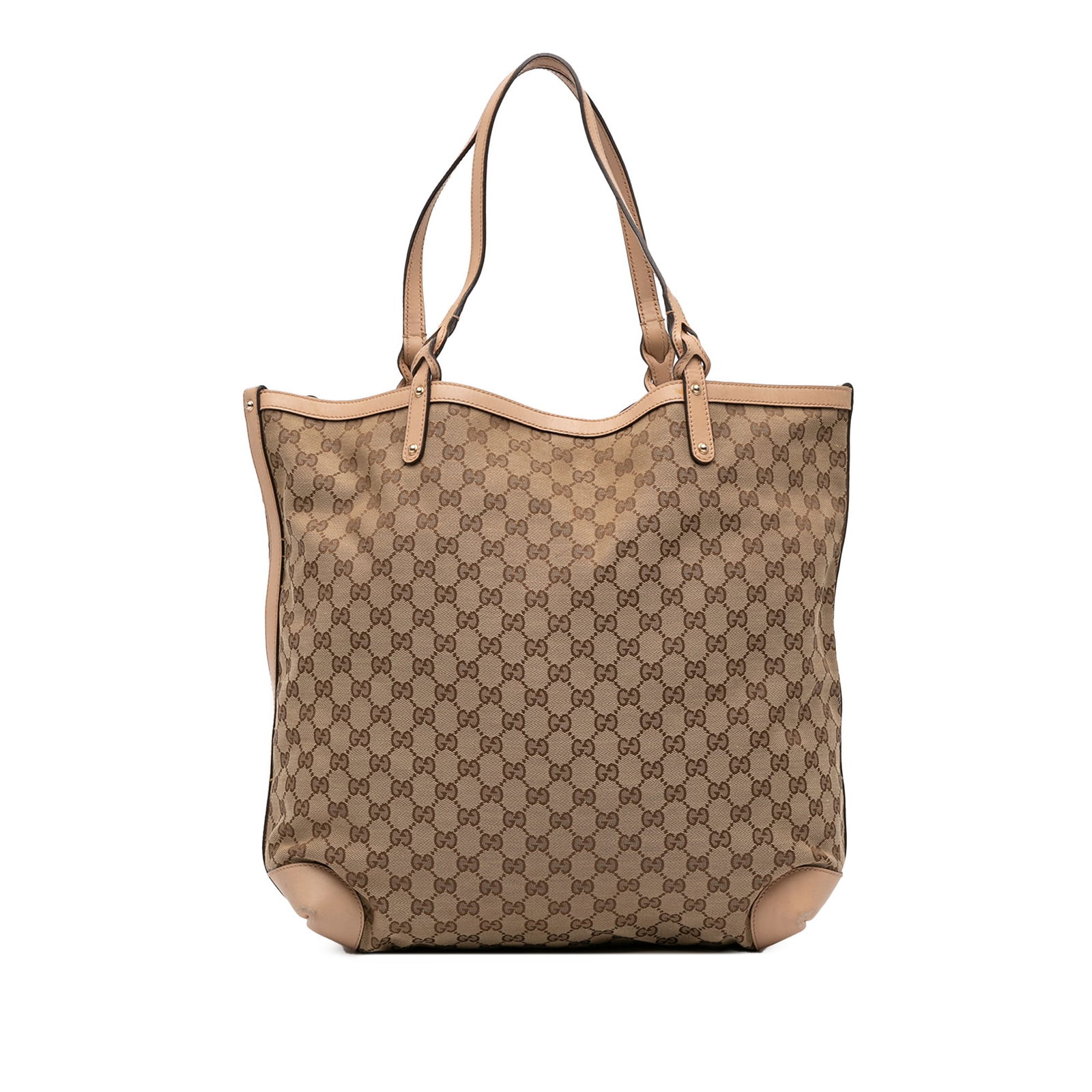 Gucci GG Canvas Craft Tote Bag Brown Fabric Italy (1 of 13)