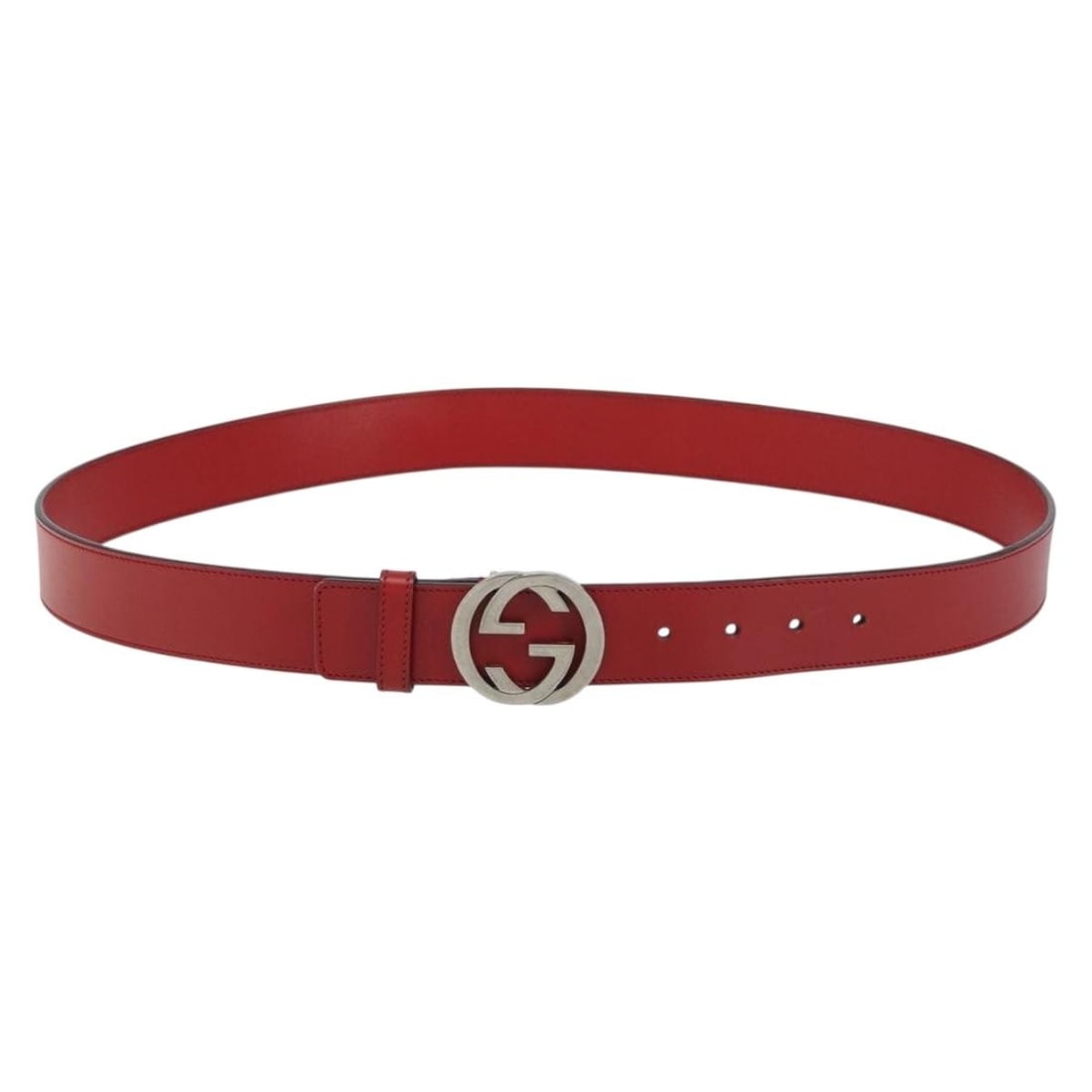 GUCCI Red Leather Belt 46.1in Authentic 105 42 493075: GUCCI Red Leather Belt 46.1in Authentic 105 42 493075 Elevate your accessory game with this authentic GUCCI leather belt, crafted in Italy. Featuring a vibrant red color, this stylish belt measures 46