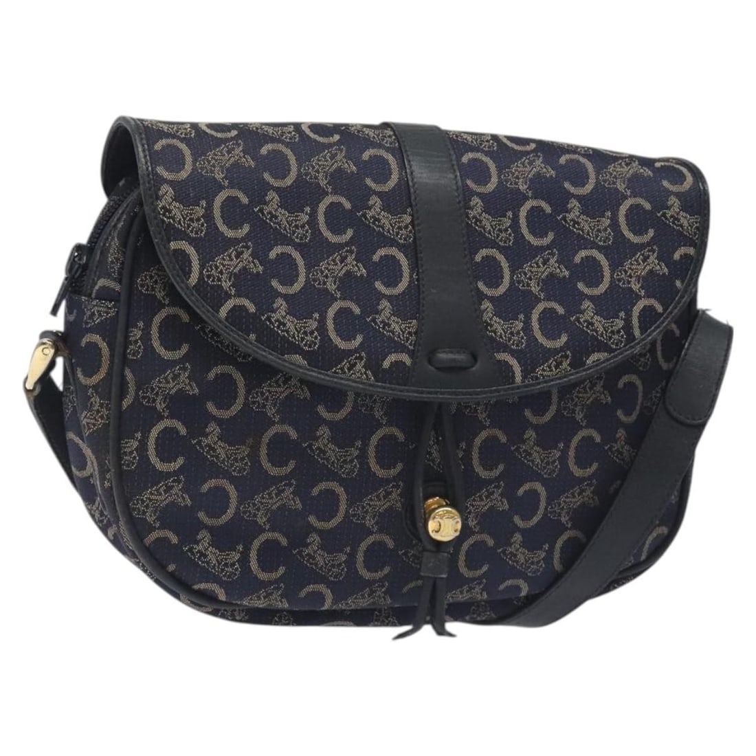 Navy C Sulky Shoulder Bag by Celine for Women: Navy C Sulky Shoulder Bag by Celine for Women This Celine C Sulky shoulder bag in navy is designed for women and features a classic silhouette. The bag shows signs of use, including surface wear such