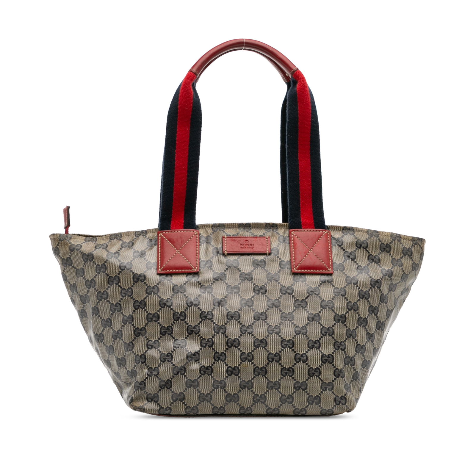 Gucci GG Crystal Web Tote Brown Coated Canvas with Leather Trim: Gucci GG Crystal Web Tote Brown Coated Canvas with Leather Trim Introducing the Gucci GG Crystal Web Tote, a chic and stylish accessory that combines functionality with luxury. This tote bag is crafte