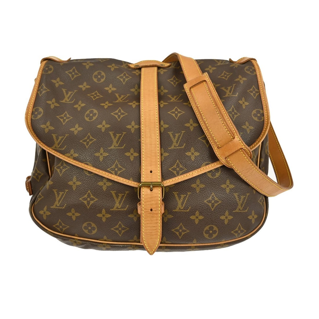 Louis Vuitton Saumur 35 Monogram Canvas Shoulder Bag M42254 AR0950 (1 of 10)