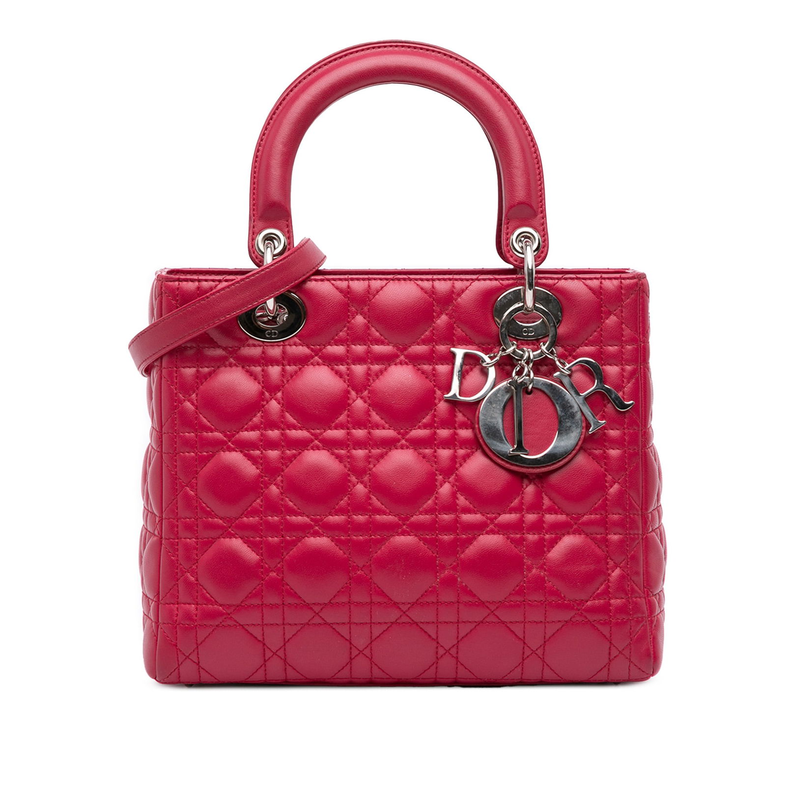 Dior Medium Lambskin Cannage Lady Dior Bag Pink (1 of 12)