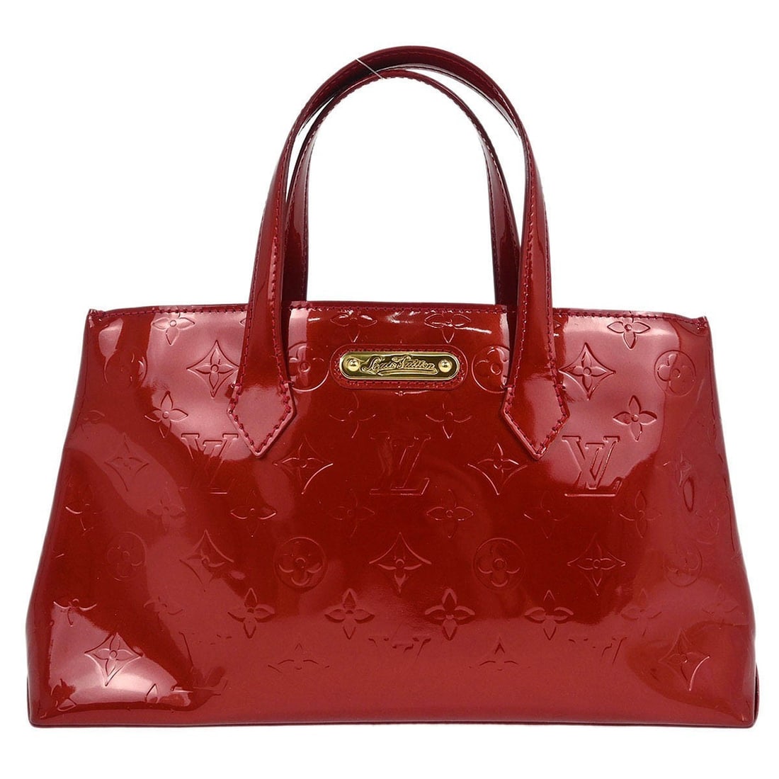 Louis Vuitton Red Vernis Wilshire PM Tote Bag M93642 (1 of 12)