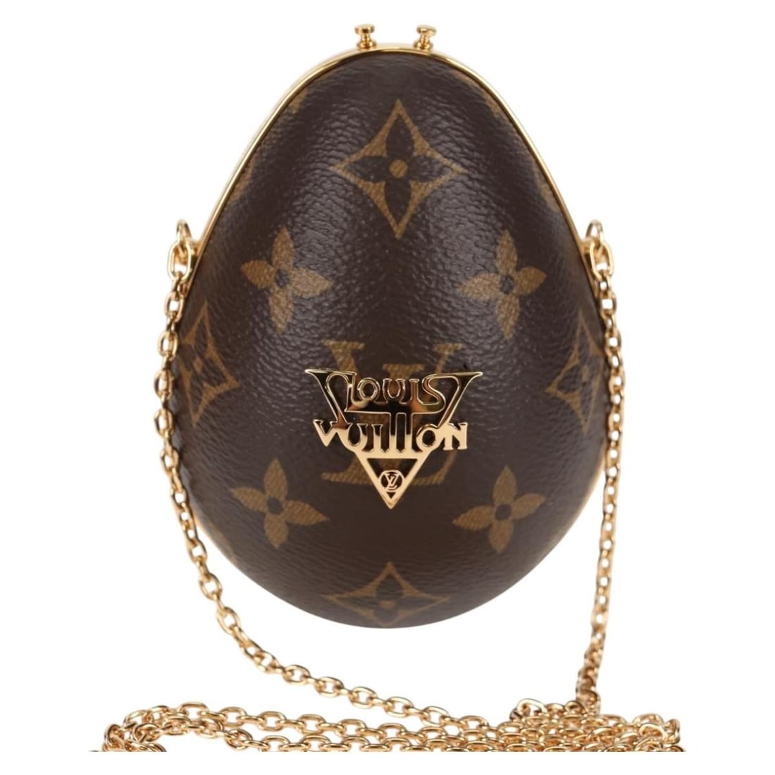 Brown Egg Case Handbag by Louis Vuitton: Brown Egg Case Handbag by Louis Vuitton This Louis Vuitton Egg Case bag features a brown exterior and is designed for female users. It is in excellent, un-used condition with no significant scratches