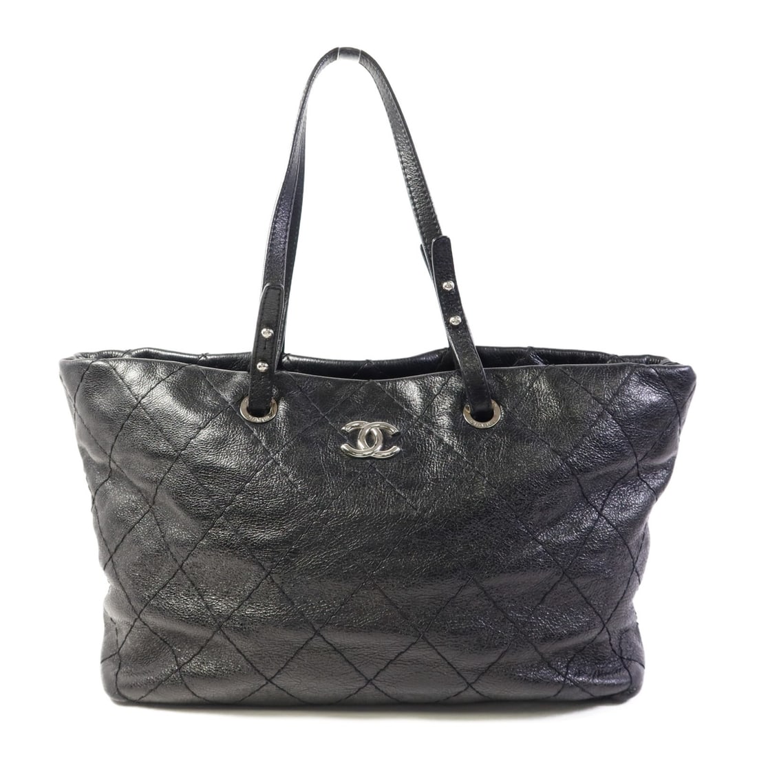 CHANEL Black Calfskin Leather Tote Bag with SHW (1 of 18)
