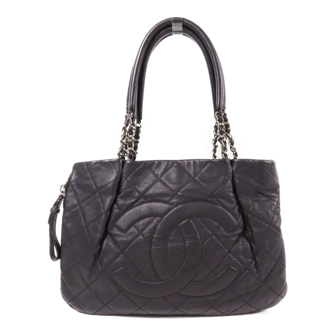 CHANEL A50281 Black Calfskin Leather Shoulder Bag: CHANEL A50281 Black Calfskin Leather Shoulder Bag This elegant CHANEL shoulder bag is crafted from luxurious black calfskin leather, exuding sophistication and style. With its sleek design, it feature