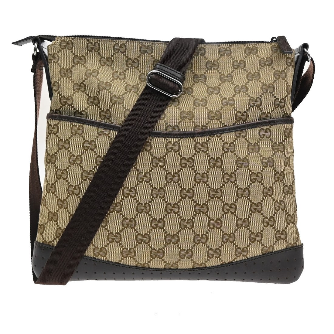 Brown Gucci Shoulder Bag with Zipper Closure (1 of 1)