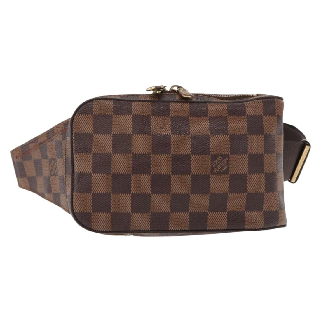 Geronimos Brown Waist Pouch by Louis Vuitton: Geronimos Brown Waist Pouch by Louis Vuitton The Louis Vuitton Geronimos Waist Bag in brown is designed for female use and features a clutche and pouche style. The exterior shows some loss of shape, s