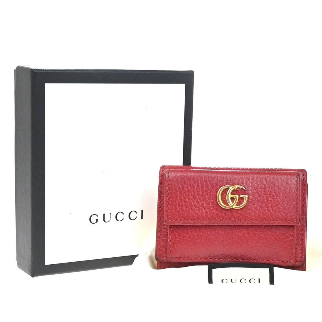 Red GG Marmont Leather Wallet by Gucci (1 of 1)