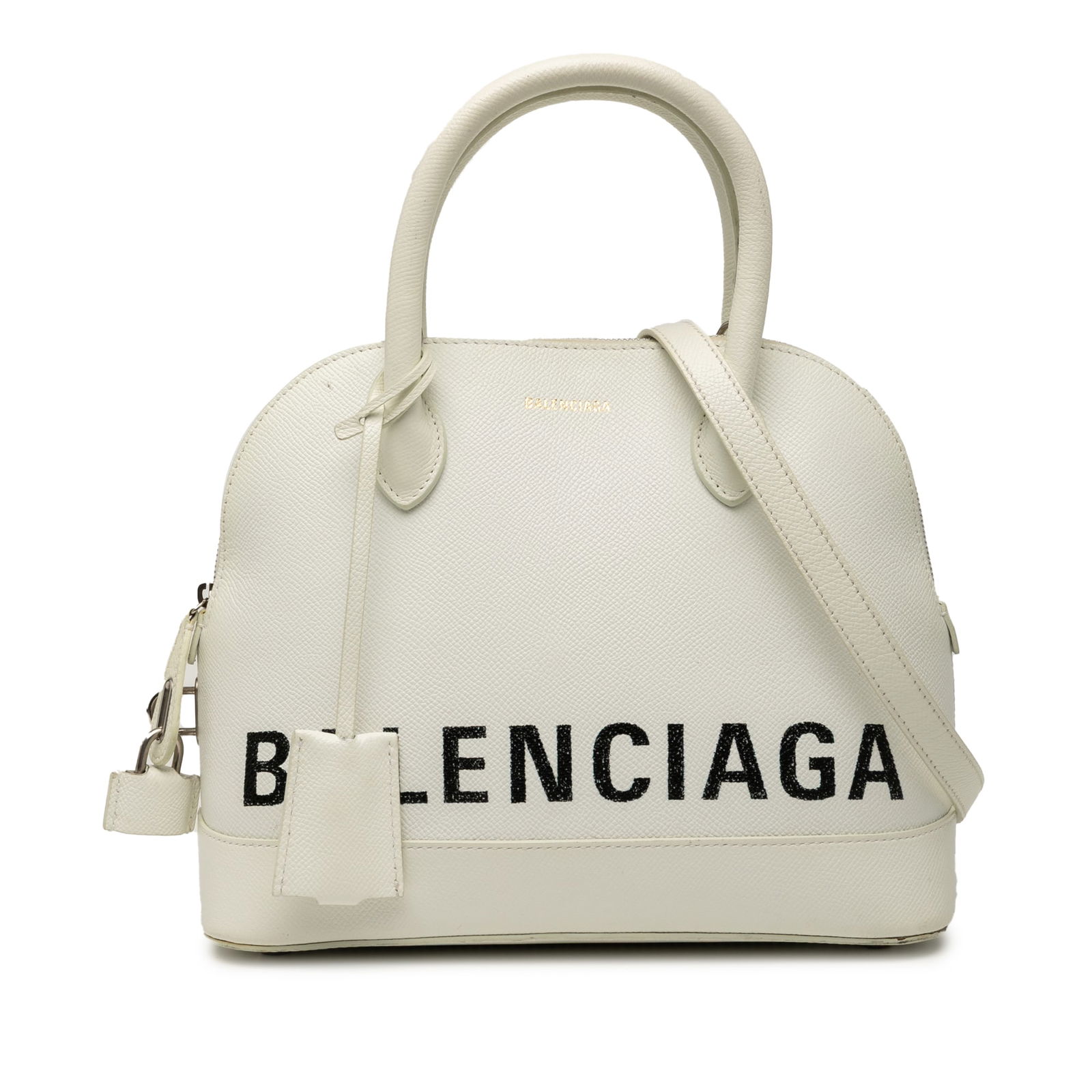Balenciaga S Grained Calfskin White Ville Top Handle Bag: Balenciaga S Grained Calfskin White Ville Top Handle Bag The Balenciaga S Grained Calfskin Ville Top Handle Bag is a chic and sophisticated accessory crafted from high-quality leather. This stylish sa