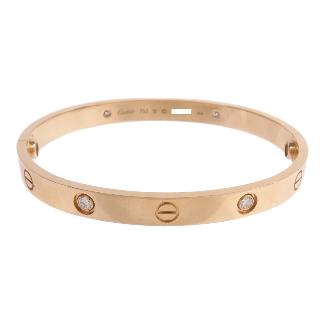 18K Pink Gold Cartier Love Bracelet with Four Diamonds (1 of 13)