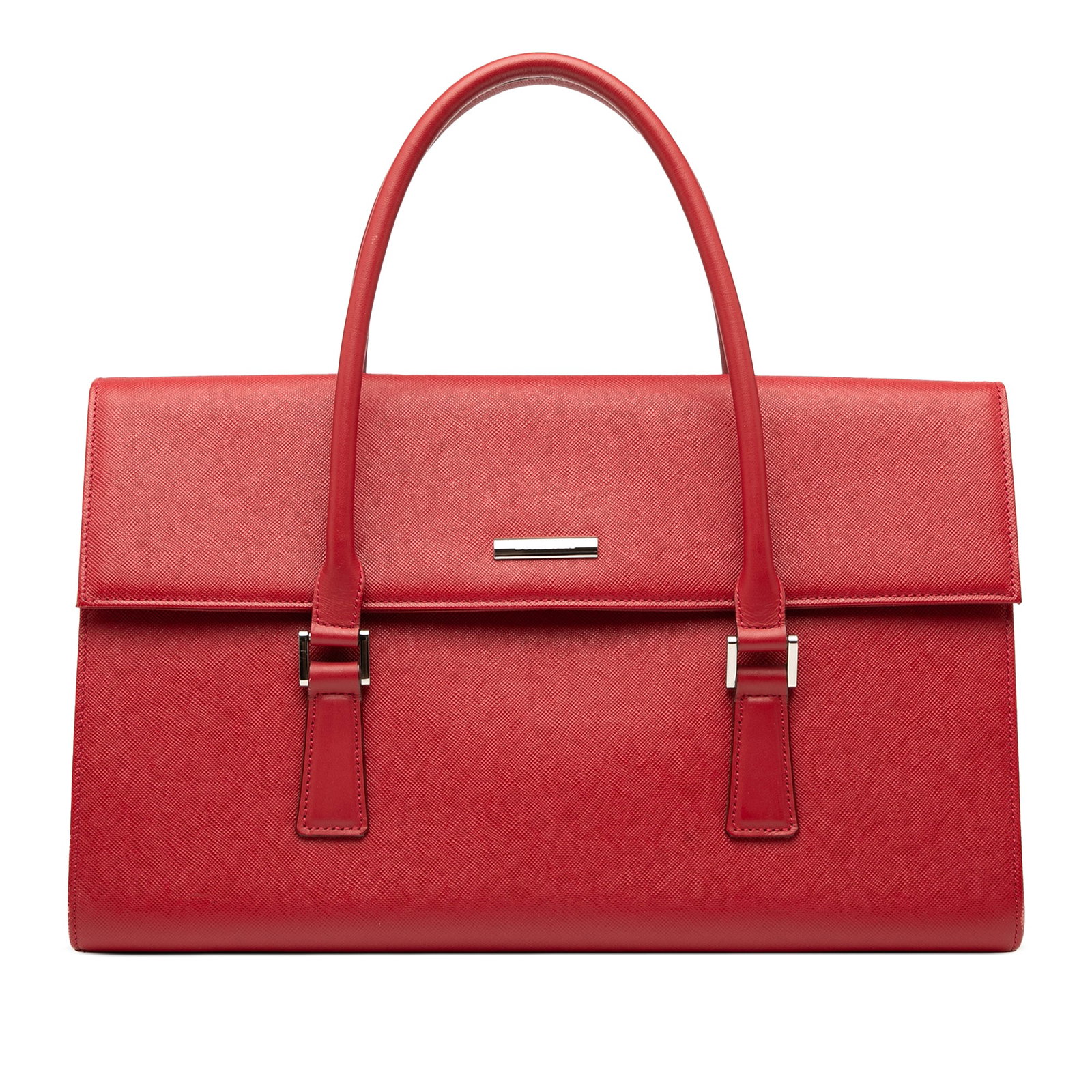 Burberry Red Leather Handbag with Magnetic Closure (1 of 6)