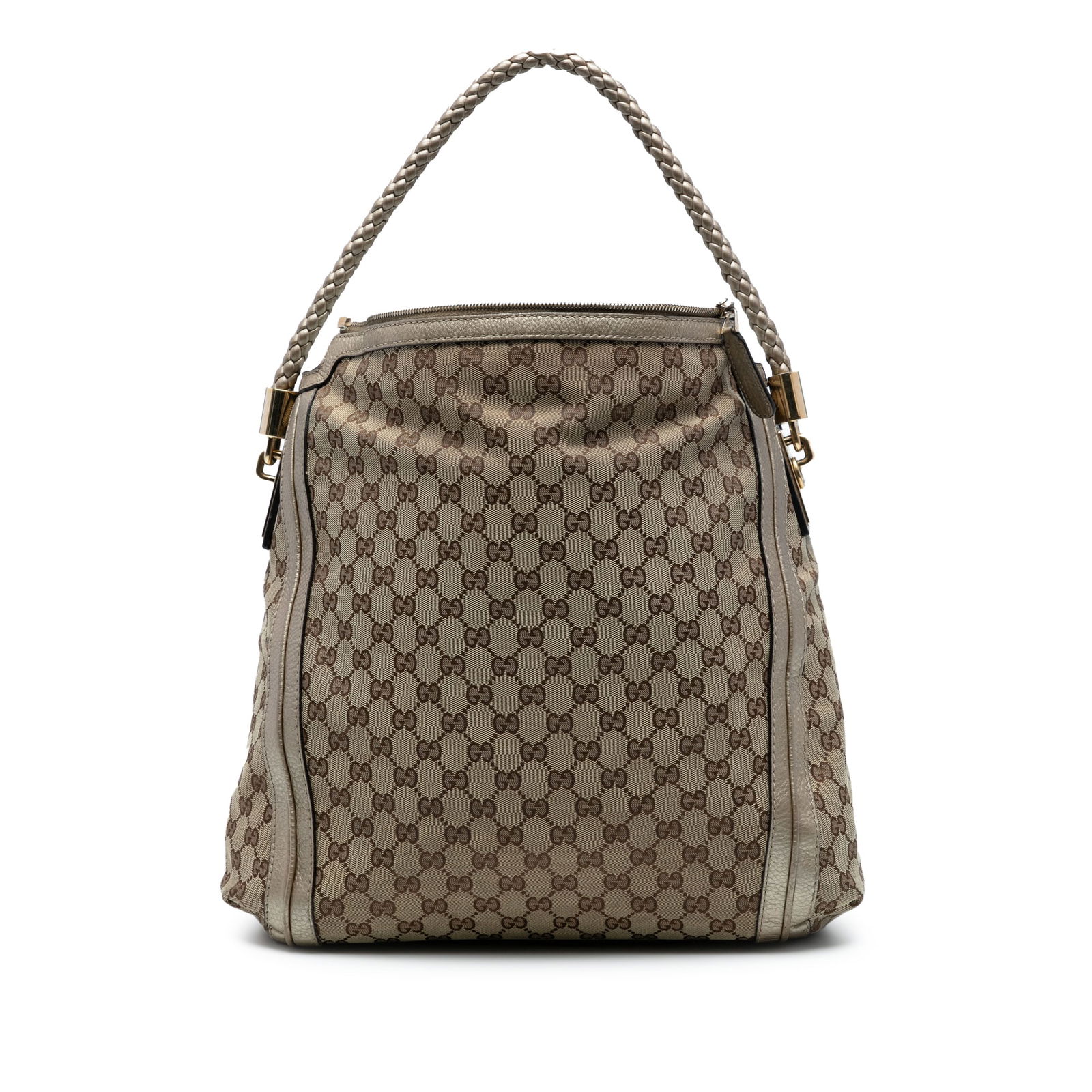 Gucci Large GG Canvas Bella Shoulder Bag with Leather Trim (1 of 7)