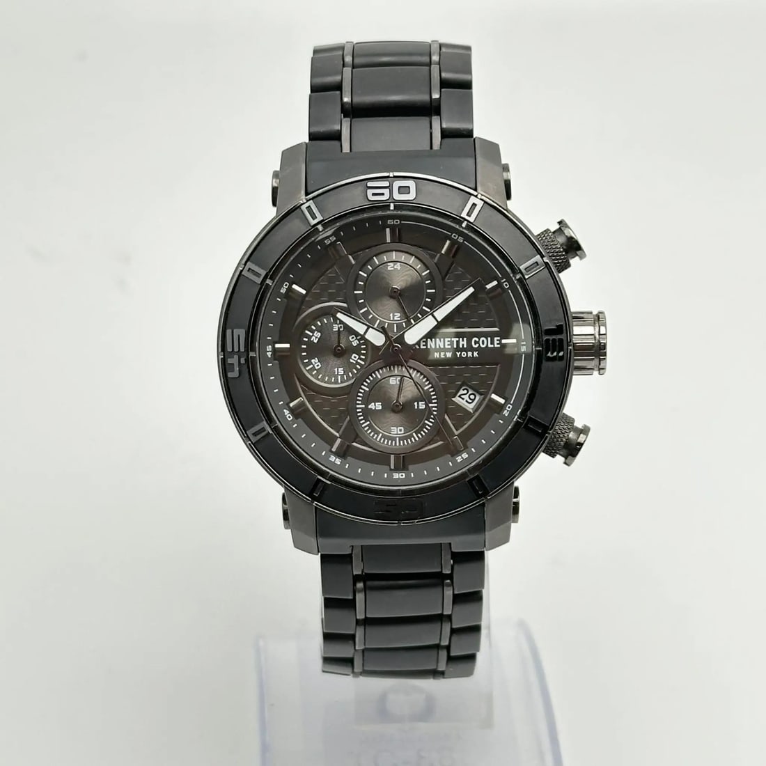 Kenneth Cole KC51094001 Black Stainless Steel Chronograph Gray Dial Mens Watch (1 of 3)