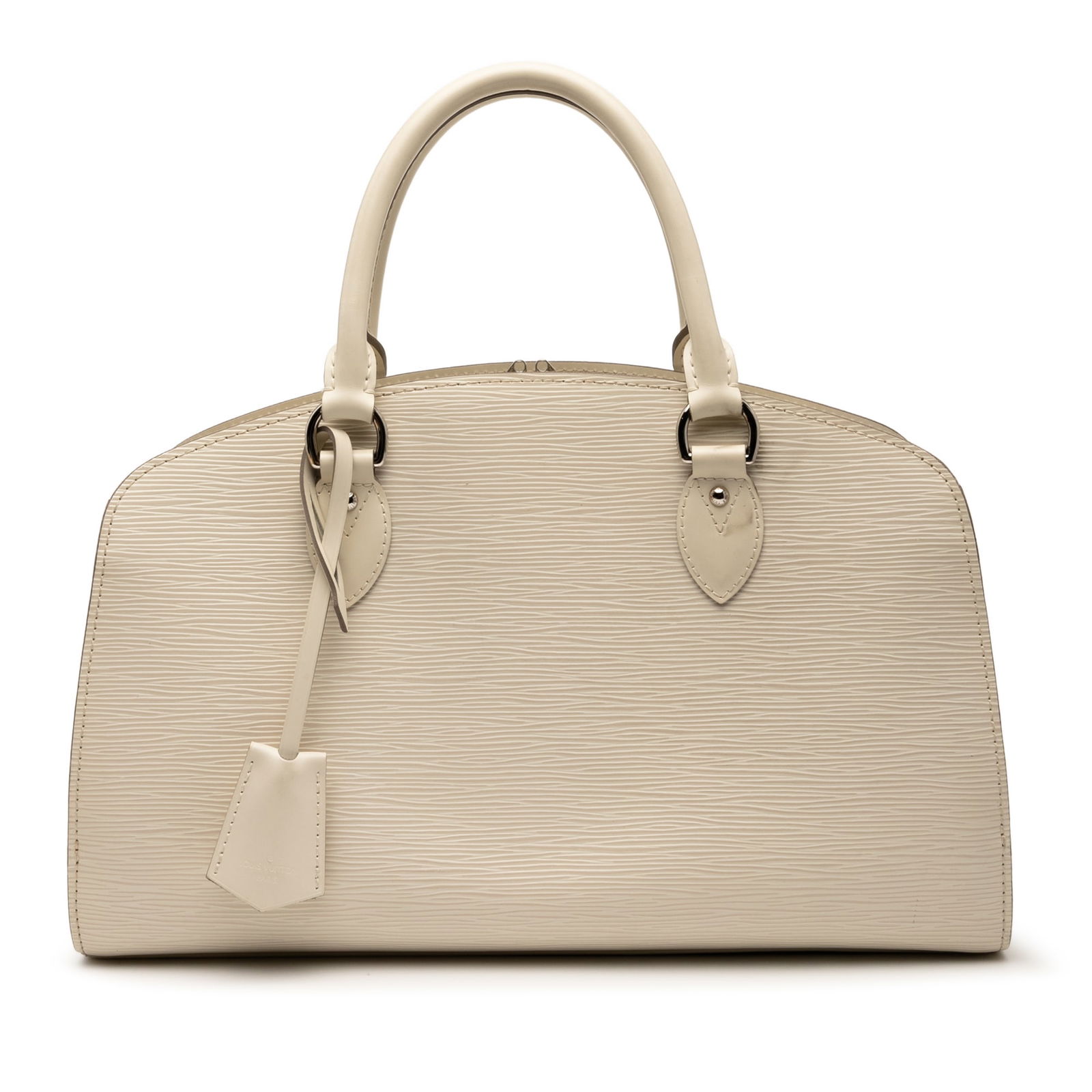 Louis Vuitton Epi Pont Neuf PM White Leather Bag: Louis Vuitton Epi Pont Neuf PM White Leather Bag The Louis Vuitton Epi Pont Neuf PM is a stylish and functional handbag crafted from durable epi leather. It features rolled leather handles and a secur