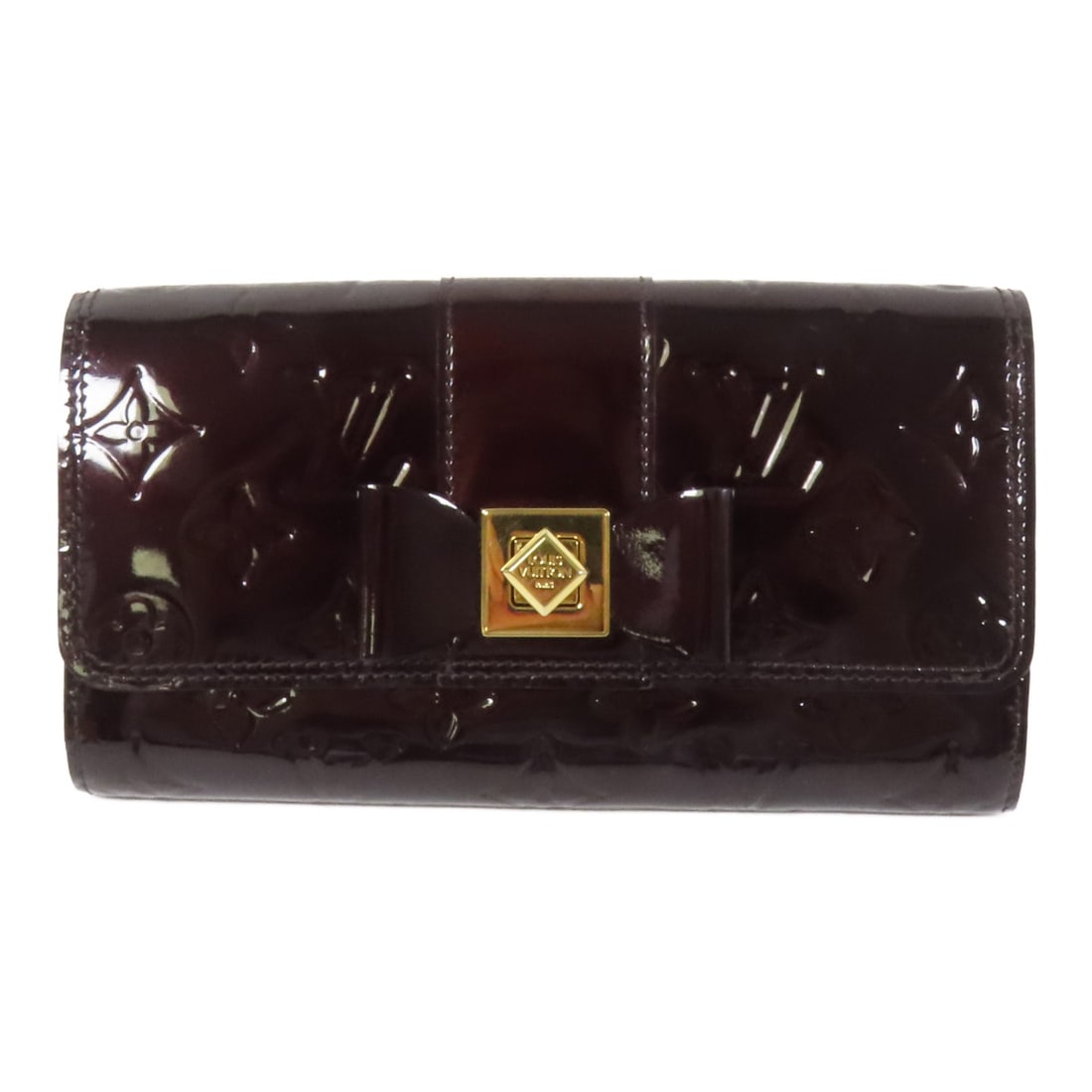 LOUIS VUITTON Sarah Wallet M91497 Monogram Vernis Red Burgundy (1 of 15)