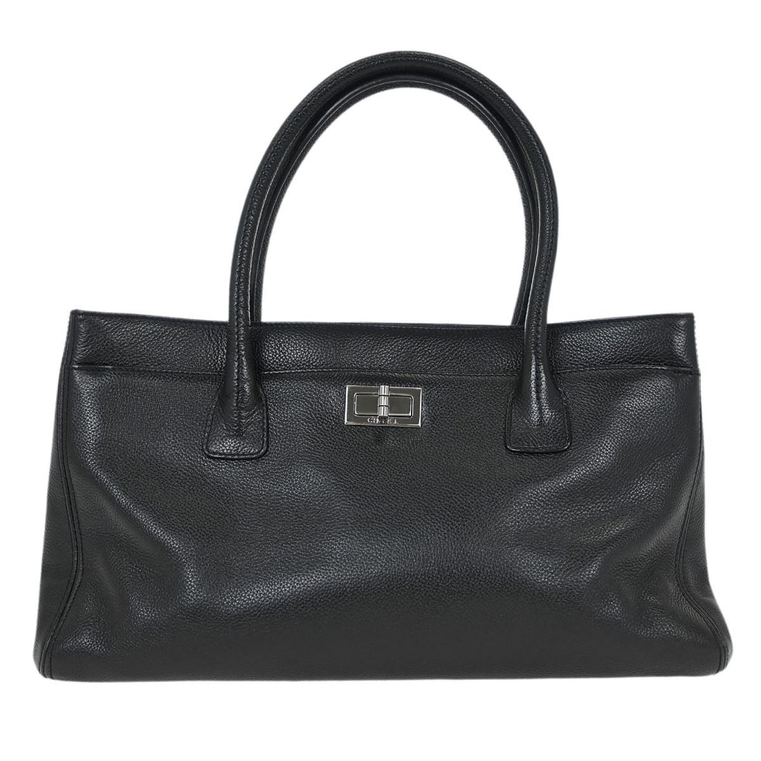 CHANEL Cerf Executive Tote Black Leather with Mademoiselle Lock (1 of 10)