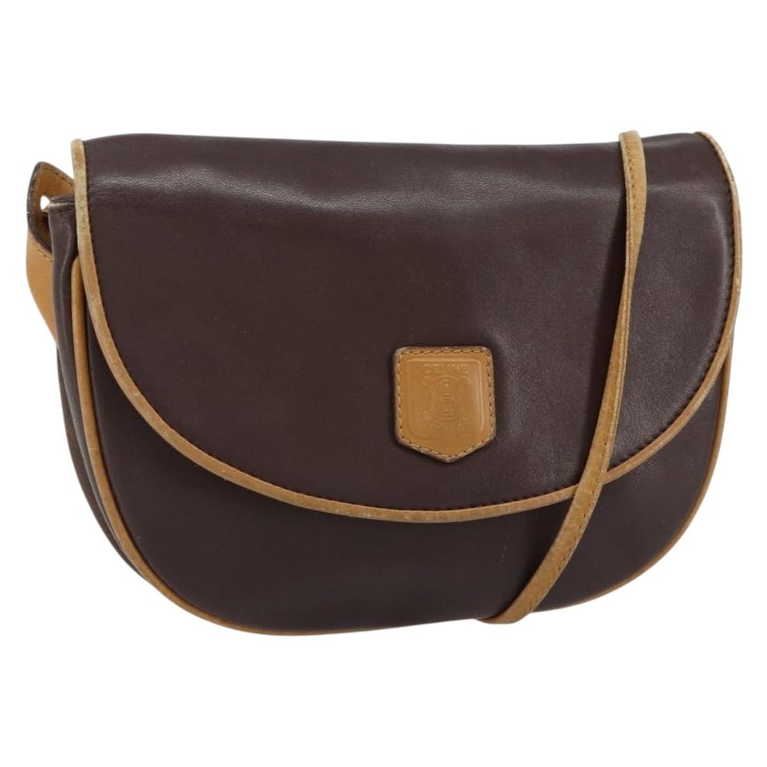 Brown Celine Shoulder Bag Vintage Style Pre-Owned for Women: Brown Celine Shoulder Bag Vintage Style Pre-Owned for Women This pre-owned Celine vintage shoulder bag features a classic brown design and is crafted for female use. The bag is in good condition with