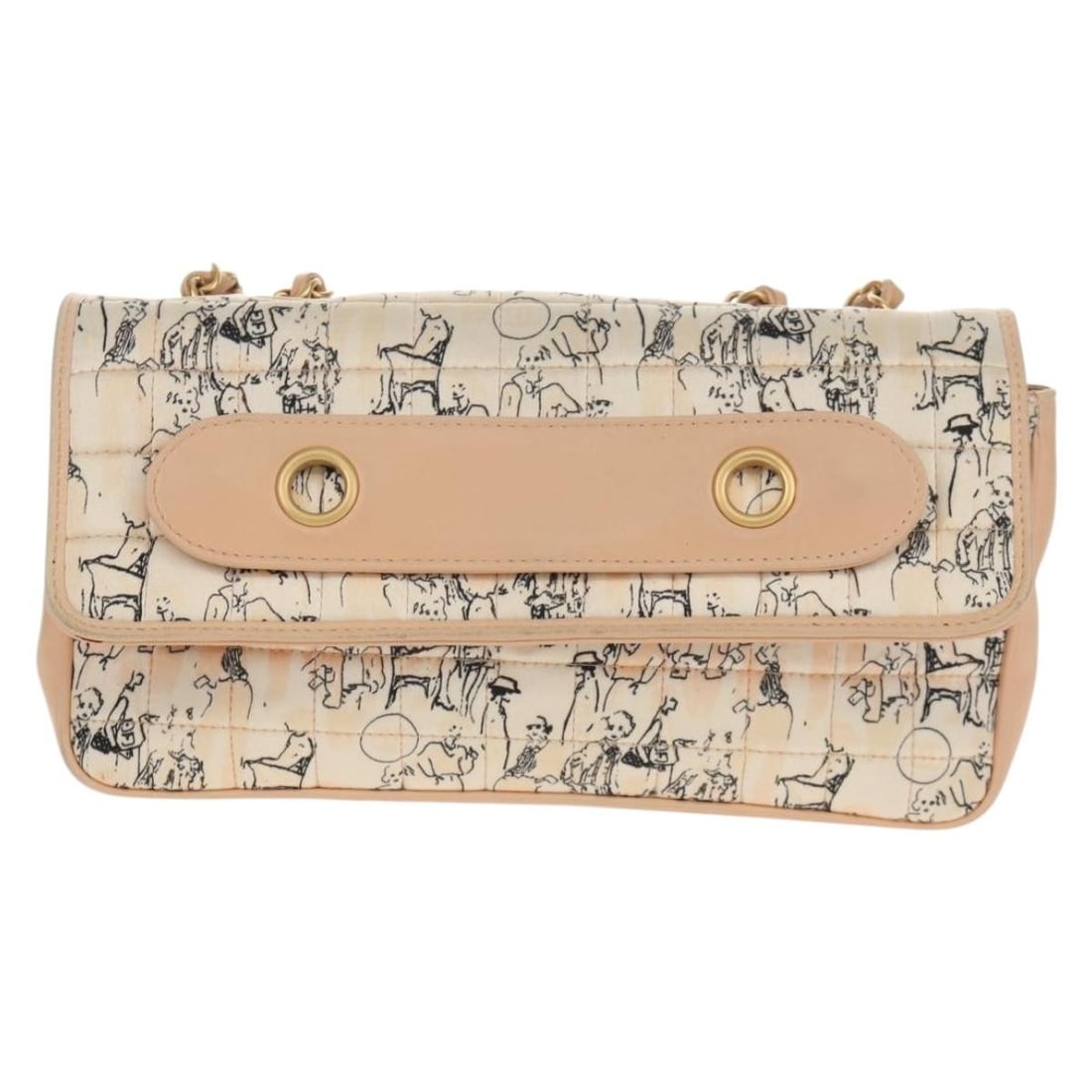 Beige Chanel Choco Bar Line Scarf Flap Limited Edition Shoulder Bag: Beige Chanel Choco Bar Line Scarf Flap Limited Edition Shoulder Bag This limited edition Chanel Choco Bar Line scarf flap bag features a chain shoulder strap and is crafted in beige leather. The bag i