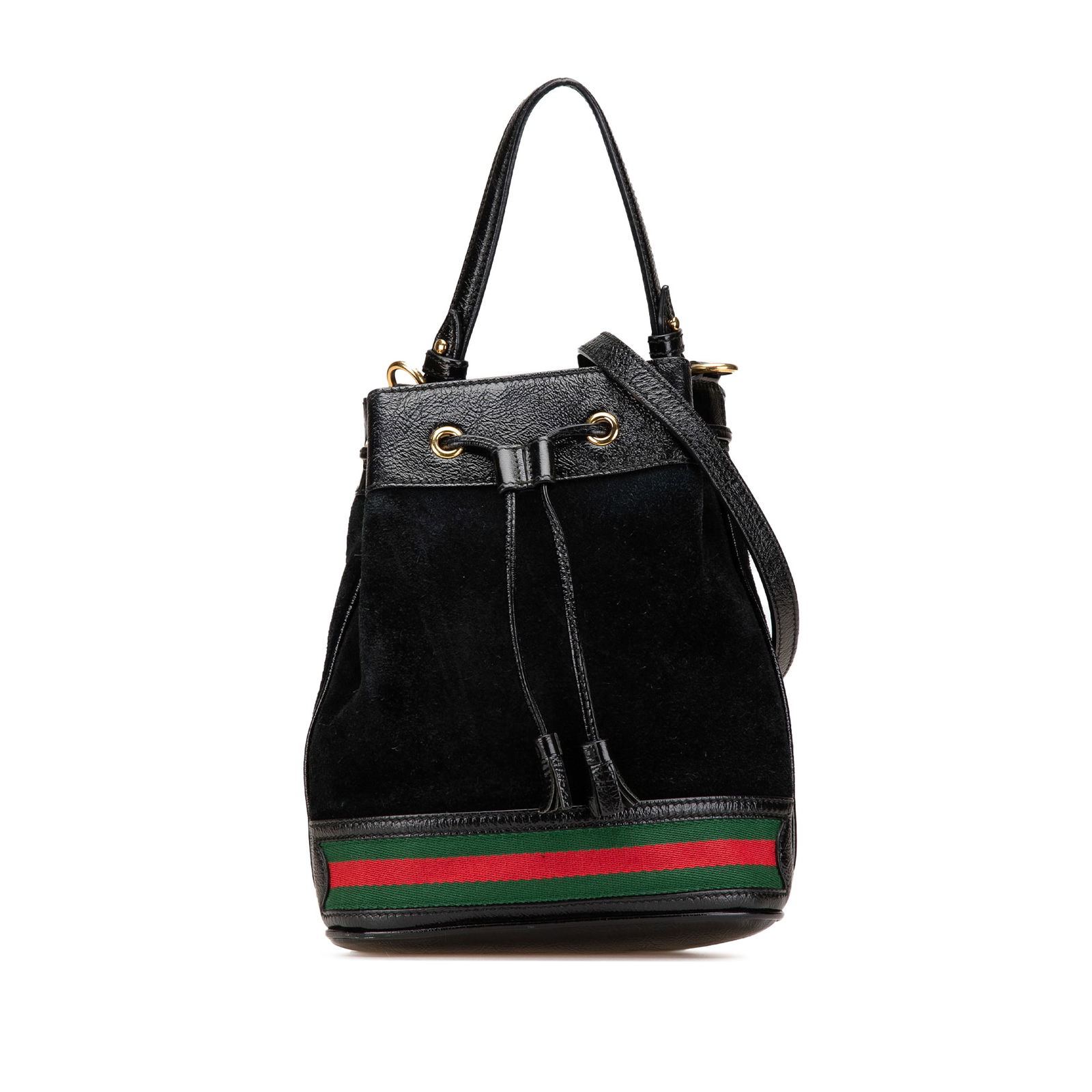 Gucci Small Ophidia Bucket Bag Black Suede Leather (1 of 12)